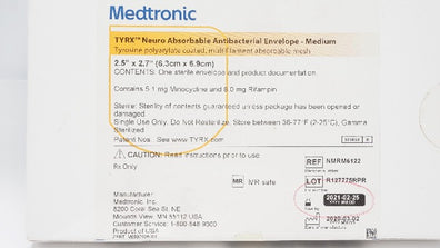 Medtronic NMRM6122 TYRX Neuro Absorbable Antibacterial Envelope -Medium 2.5in(x)